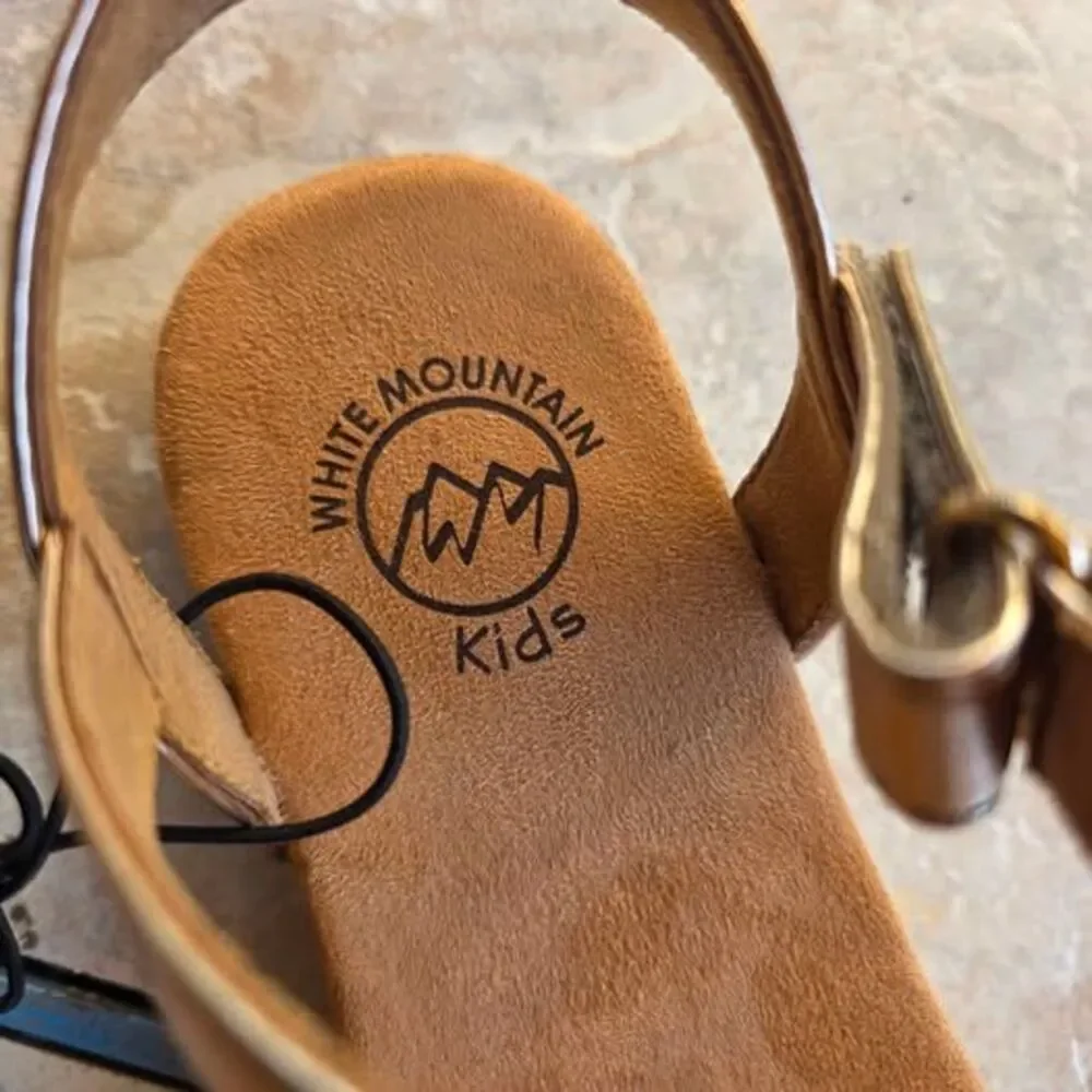 White Mountain Kids Tidbit Gold Sandals Girls 3M